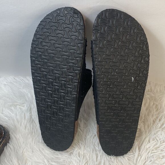 Madeleine Stuart Buckle Sandals Sz 9 Black w Sparkle Straps - Picture 12 of 12